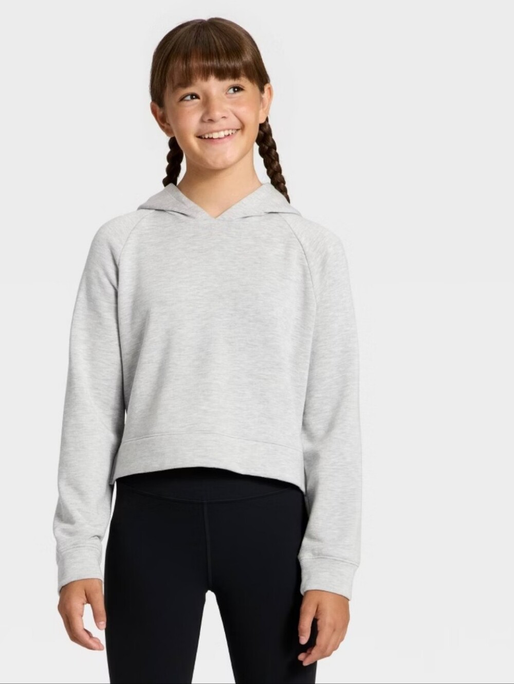 Girls' Modal Pullover Hoodie - All In Motion Heather Grey XL(14)